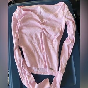 Hollister light pink crop long sleeve